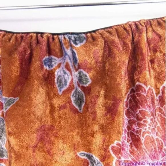 New! Free People Poets Velvet Sarong Skirt in Rust Combo, XS - Picture 9 of 15